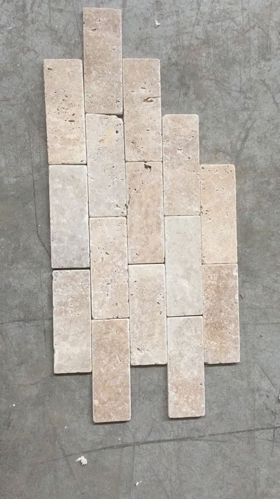 Brick tegels: bricks in halfsteensverband, staand overzicht