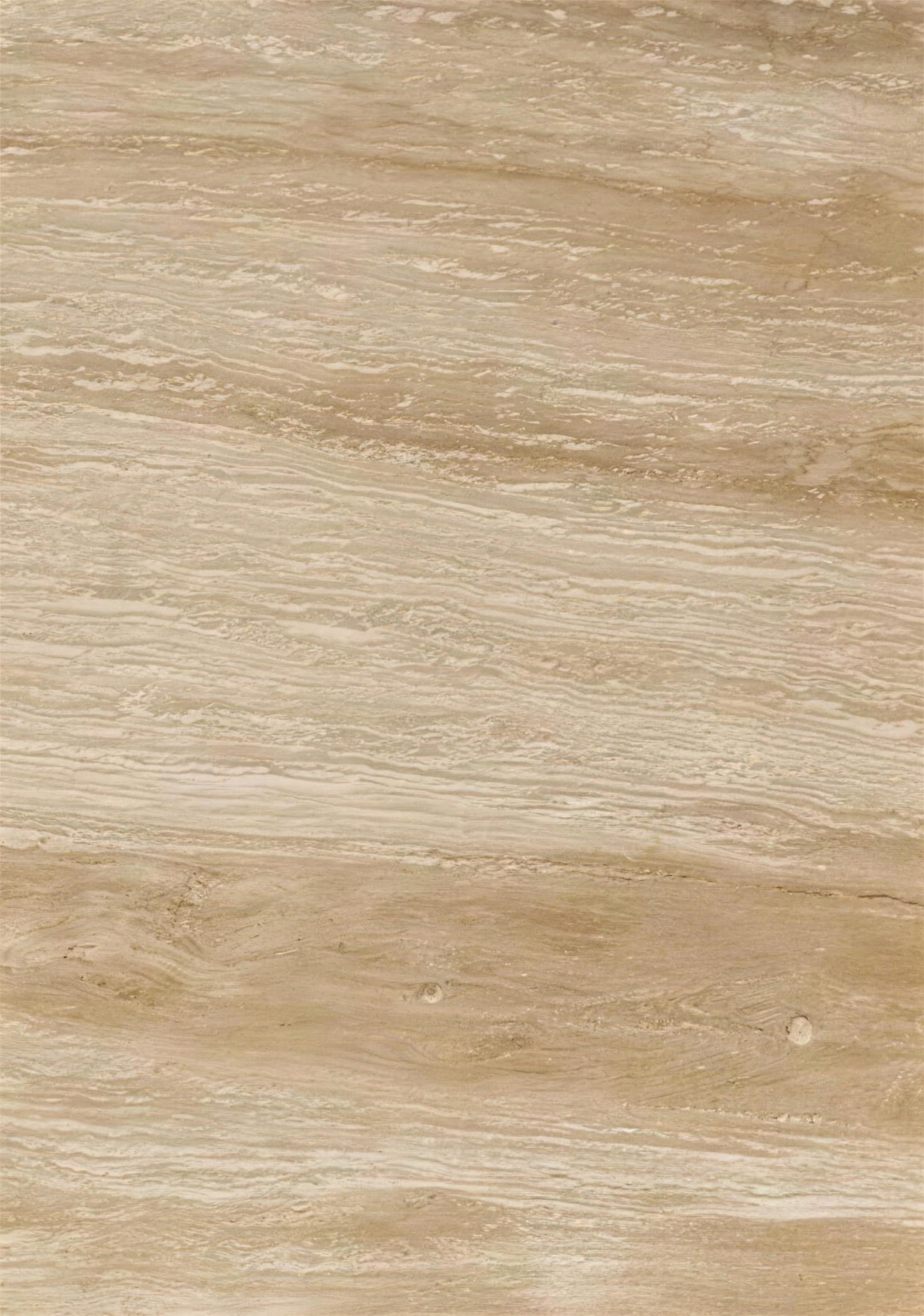 Crema vein-cut: light-beige travertine with calm, straight veins, honed, close-up