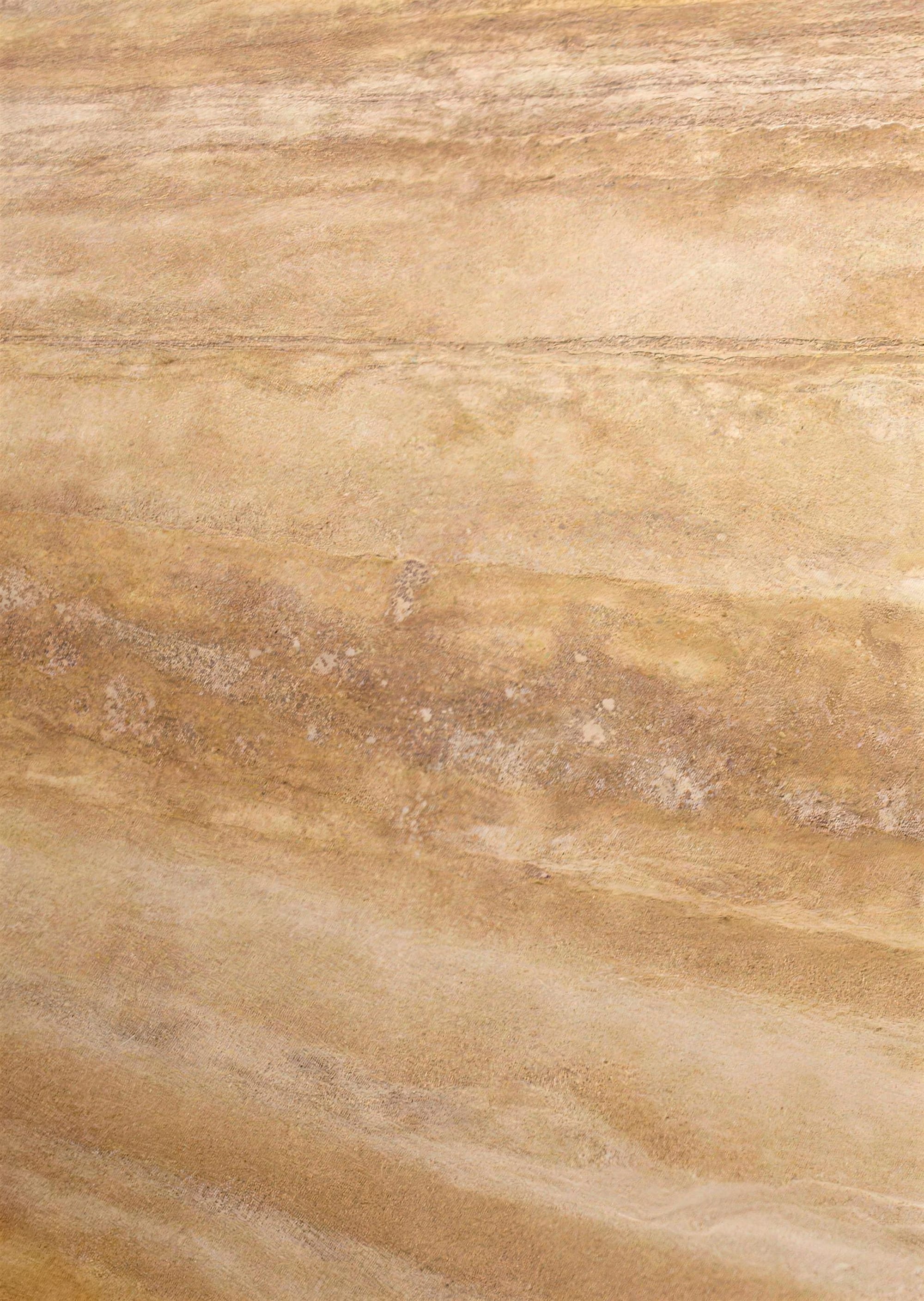 Gold vein-cut: gold-coloured travertine with rich, straight veins in yellow and brown, polished, close-up