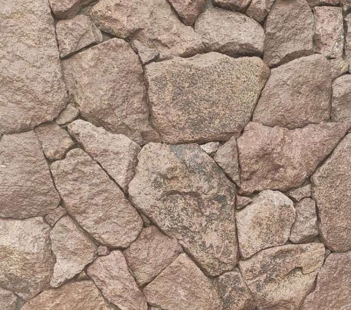 Rockface Andesite: polygonal andesite pieces in grey, brown and red-brown