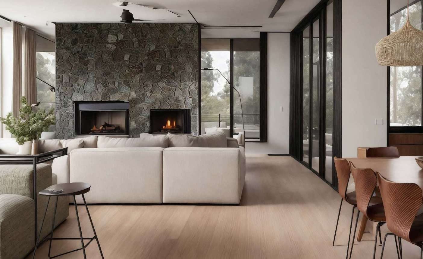 Modern huis met een gevel van donkergrijze basalt wandsteen