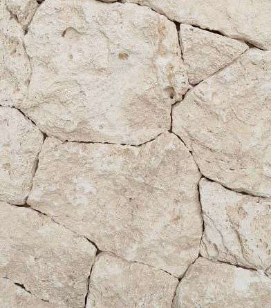 Rockface Light travertine: polygonal light travertine pieces with cleft face